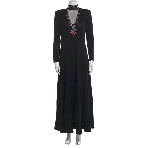St. John Evening Jeweled Neckline Gown - Picture 1 of 15